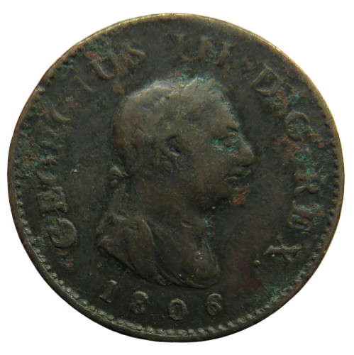 1806 King George III Farthing Coin - Great Britain
