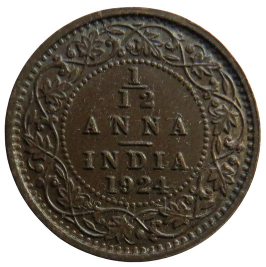 1924 King George V India 1/12th Anna Coin