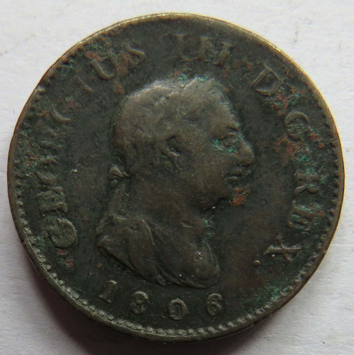 1806 King George III Farthing Coin - Great Britain
