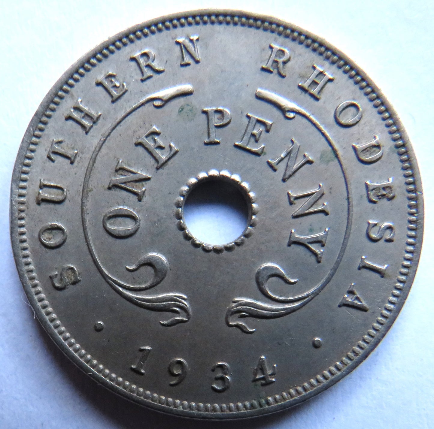1934 Southern Rhodesia One Penny Coin