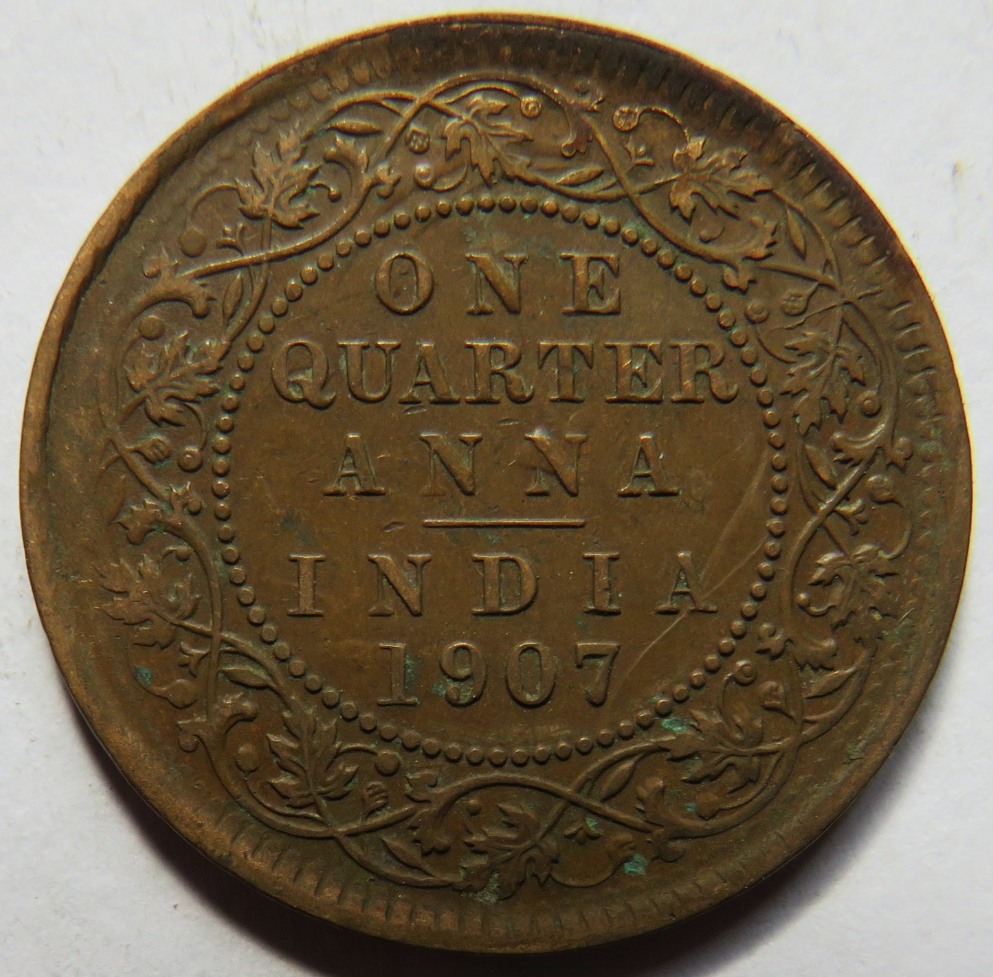 1907 King Edward VII India 1/4 Quarter Anna Coin