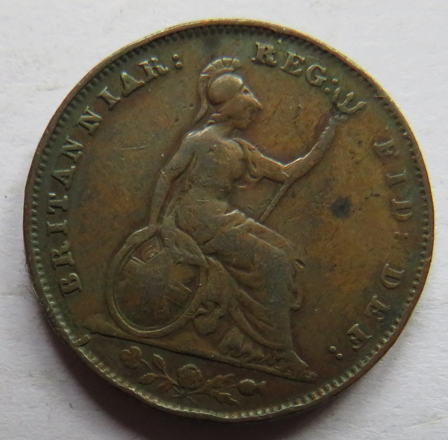 1848 Queen Victoria Young Head Farthing Coin - Great Britain