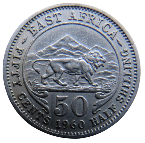 1960 East Africa 50 Cents Coin