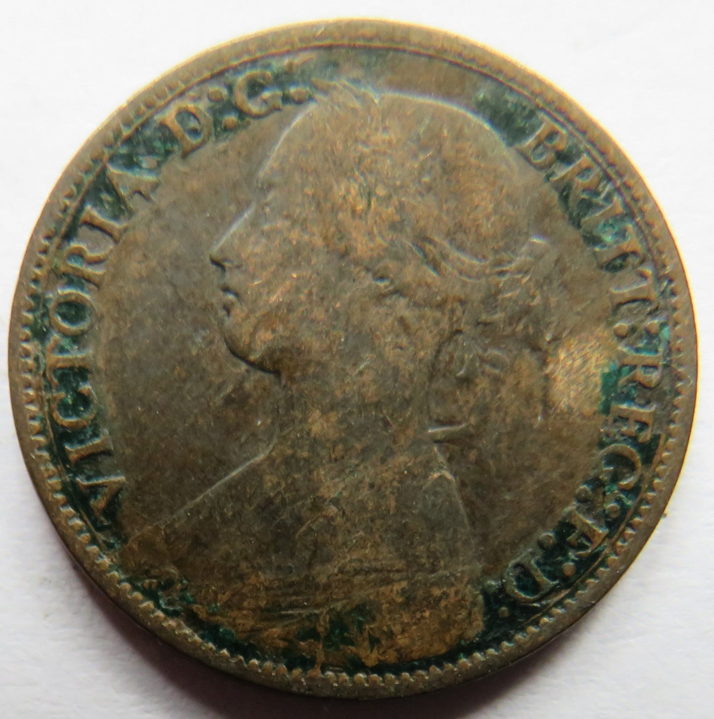 1872 Queen Victoria Bun Head Farthing Coin - Great Britain