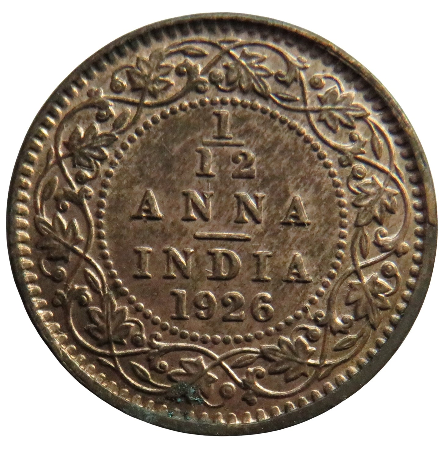 1926 King George V India 1/12th Anna Coin In High Grade