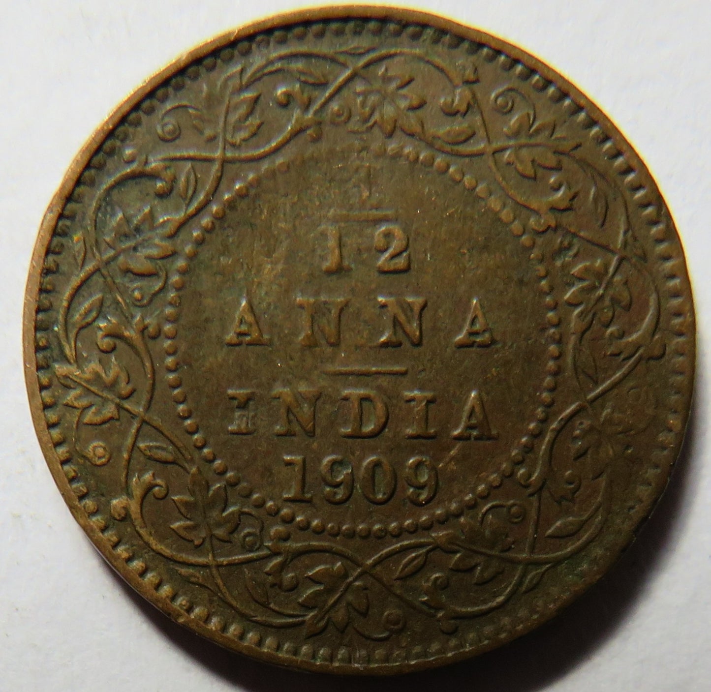 1909 King Edward VII India 1/12th Anna Coin