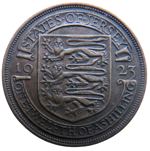 1923 King George V States of Jersey 1/12th of a Shilling Coin