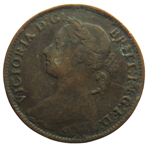1894 Queen Victoria Bun Head Farthing Coin - Great Britain