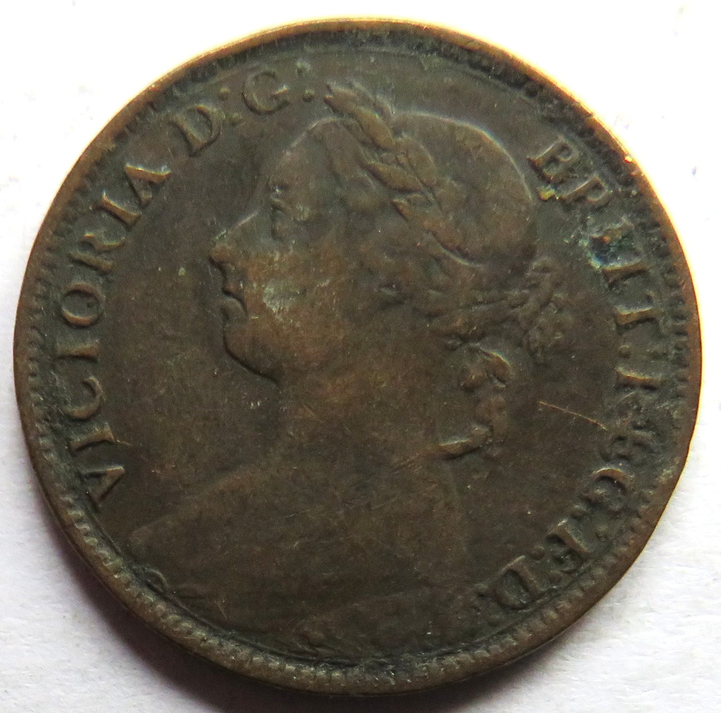 1894 Queen Victoria Bun Head Farthing Coin - Great Britain