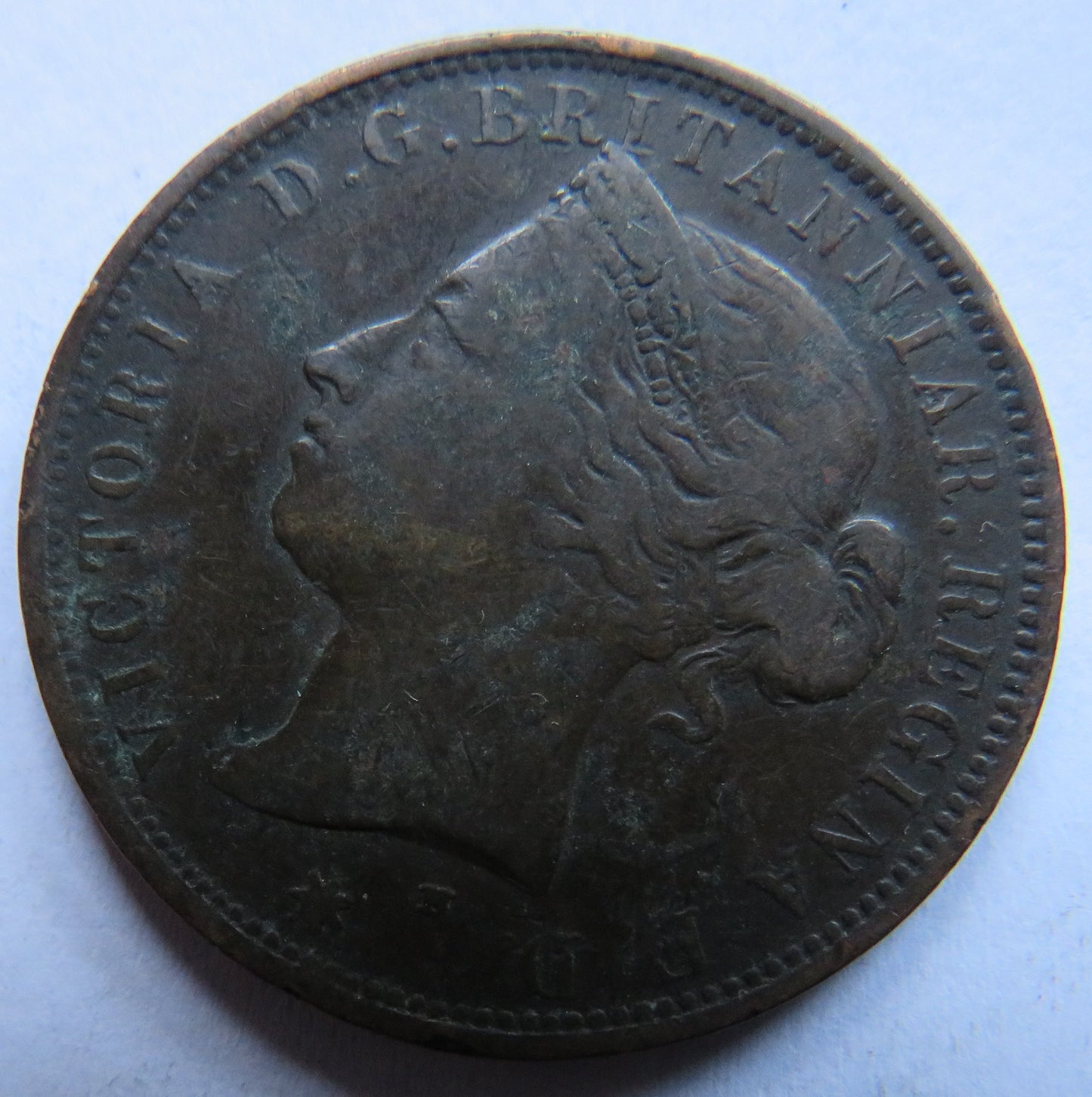 1877 Queen Victoria States of Jersey 1/12th of a Shilling Coin
