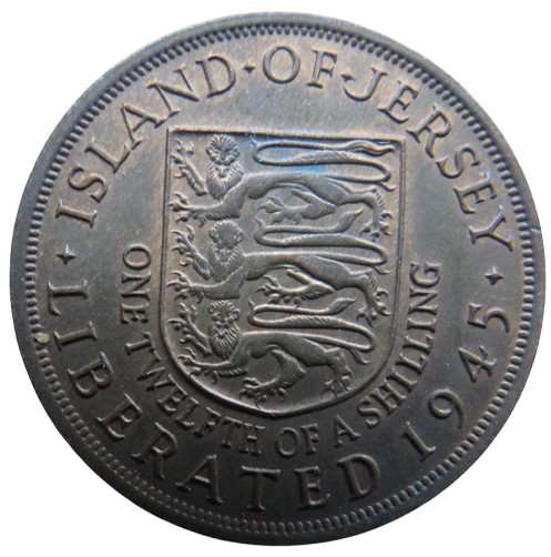 Island of Jersey Liberated 1945 1/12th of a Shilling Coin