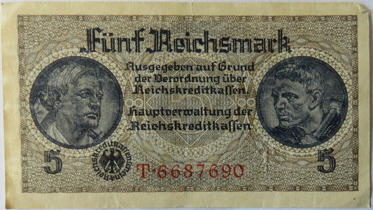 Germany 5 Reichsmark Banknote