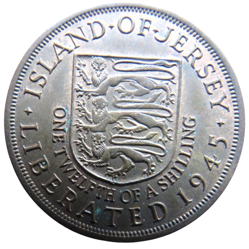 Island of Jersey Liberated 1945 1/12th of a Shilling Coin