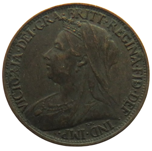 1900 Queen Victoria Farthing Coin - Great Britain