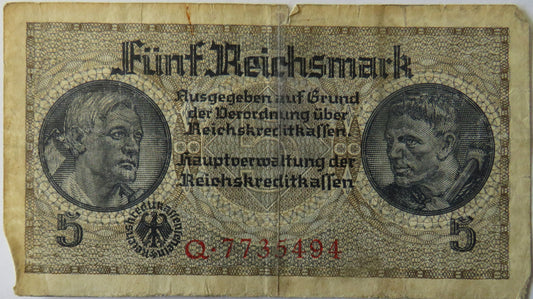 Germany 5 Reichsmark Banknote