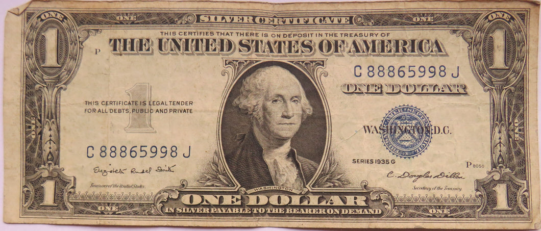 1935-G United States of America Silver Certificate $1 Banknote