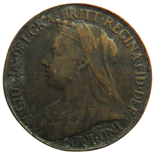 1901 Queen Victoria Farthing Coin - Great Britain