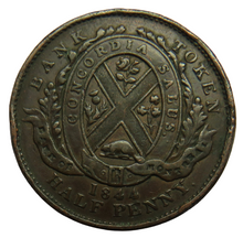 Load image into Gallery viewer, 1844 Province Of Canada Bank Of Montreal Halfpenny Bank Token
