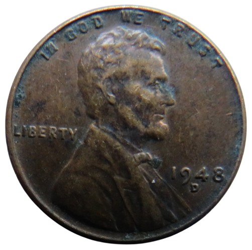 1948-D USA Lincoln One Cent Coin
