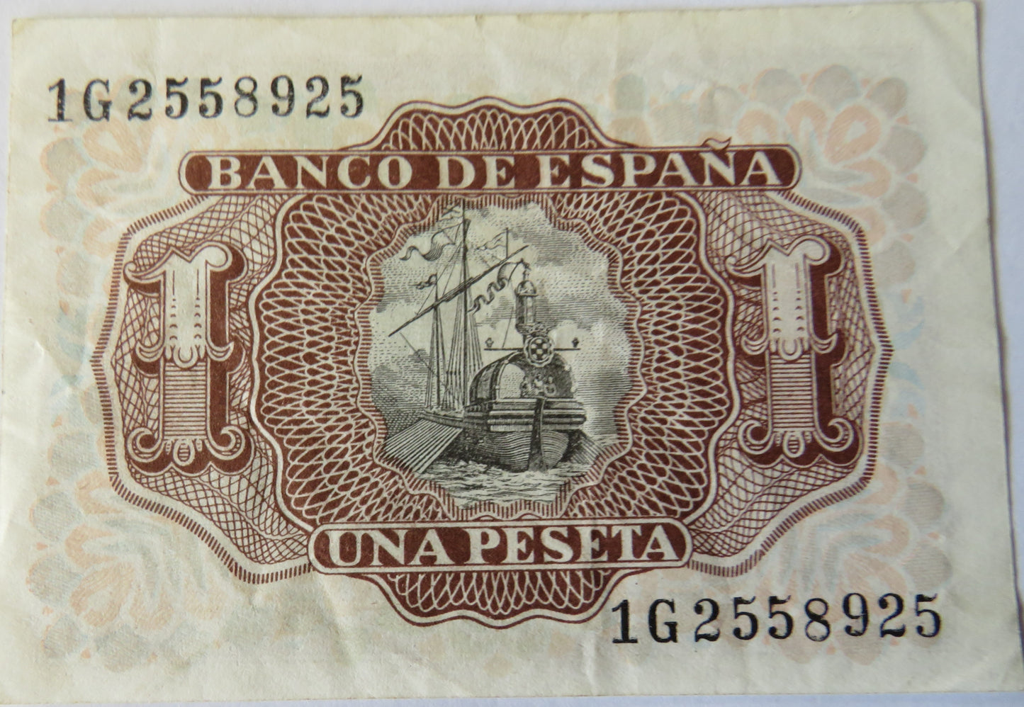 1953 Spain One Peseta Banknote
