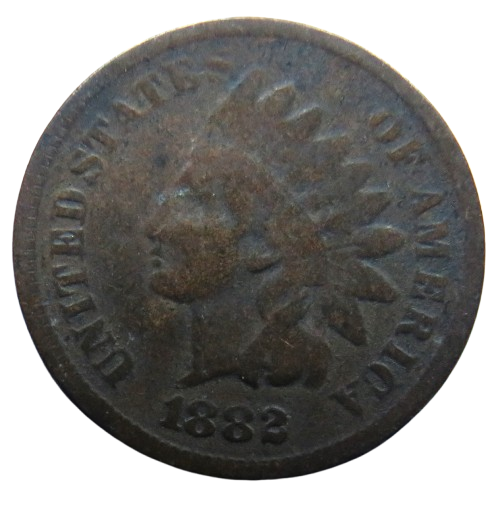 1882 USA Indian Head One Cent Coin
