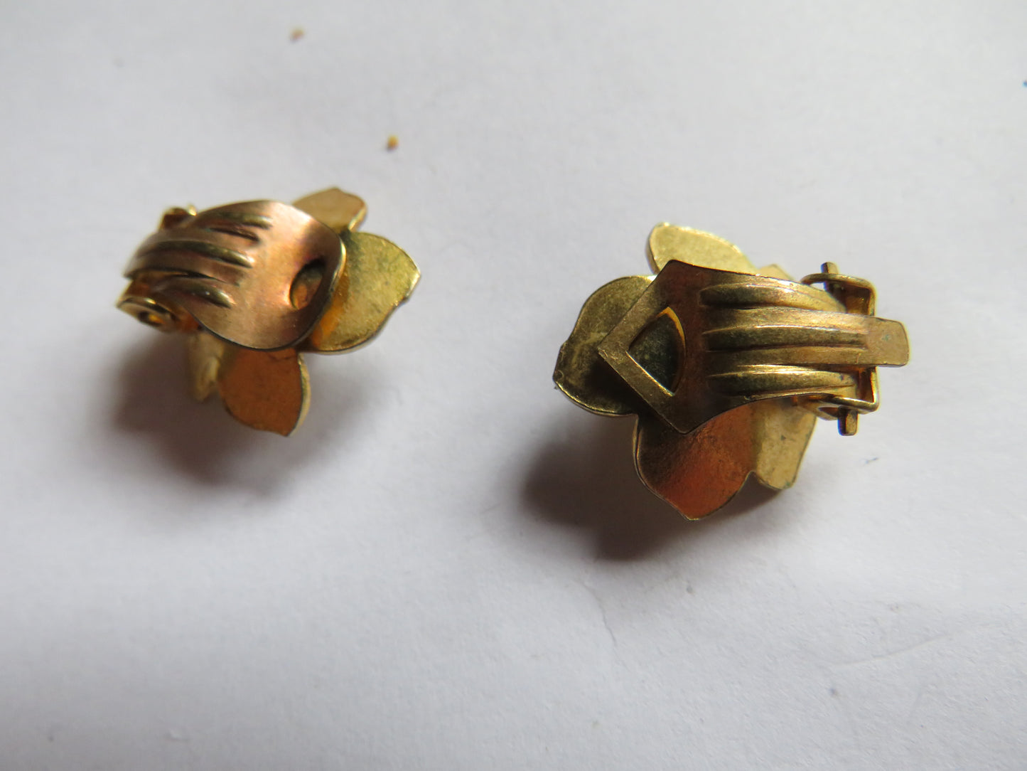 Vintage Ladies Faux Pearl, Gold Coloured Clip On Earrings