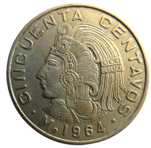 1964 Mexico 50 Centavos Coin