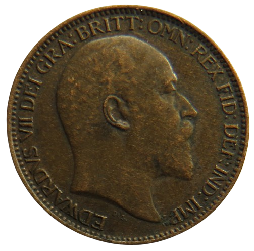 1907 King Edward VII Farthing Coin - Great Britain