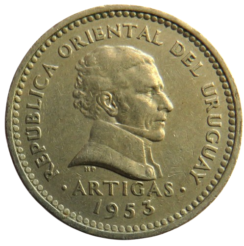 1953 Uruguay 5 Centesimos Coin