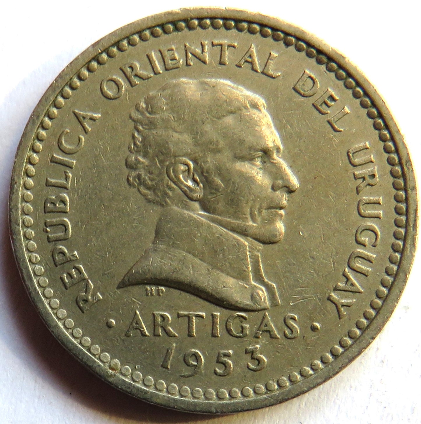 1953 Uruguay 5 Centesimos Coin