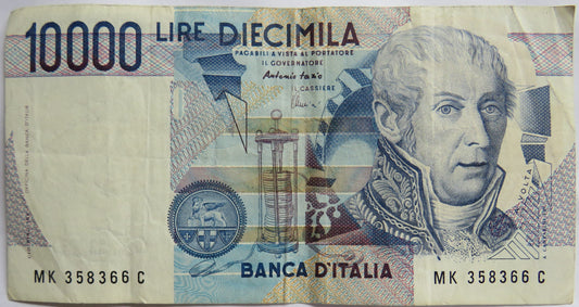 1984 Italy 10000 Lire Banknote image 1