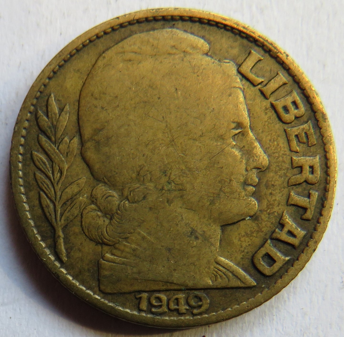 1949 Brazil 10 Centavos Coin
