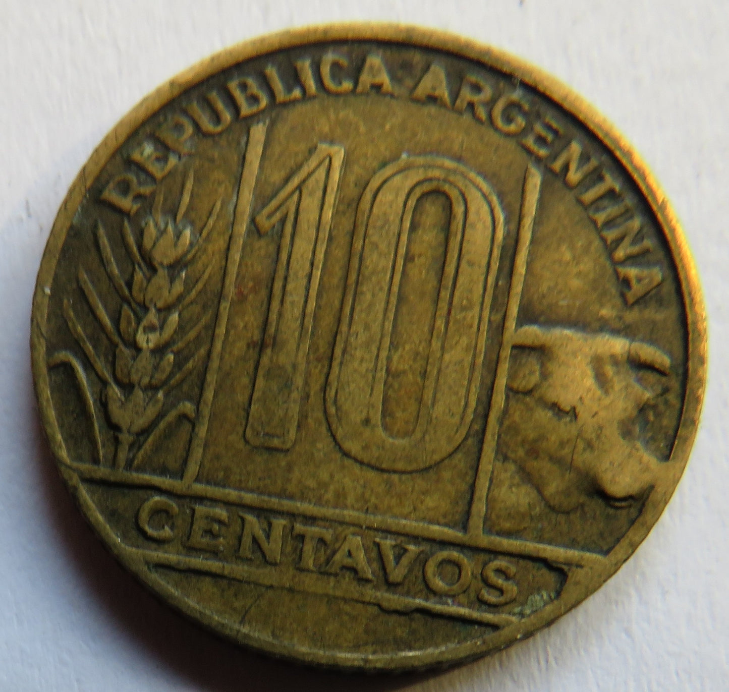 1949 Brazil 10 Centavos Coin