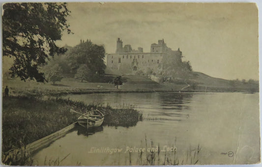 Vintage Postcard of Linlithgow Palace and Loch