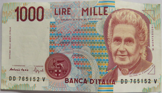 1990 Italy 1000 Lire Banknote image 1