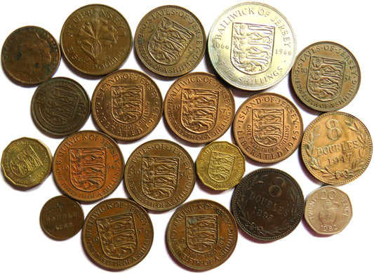 A Small  Collection of Old Coins From Jersey & Guernsey