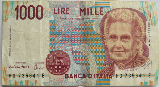 1990 Italy 1000 Lire Banknote image 1