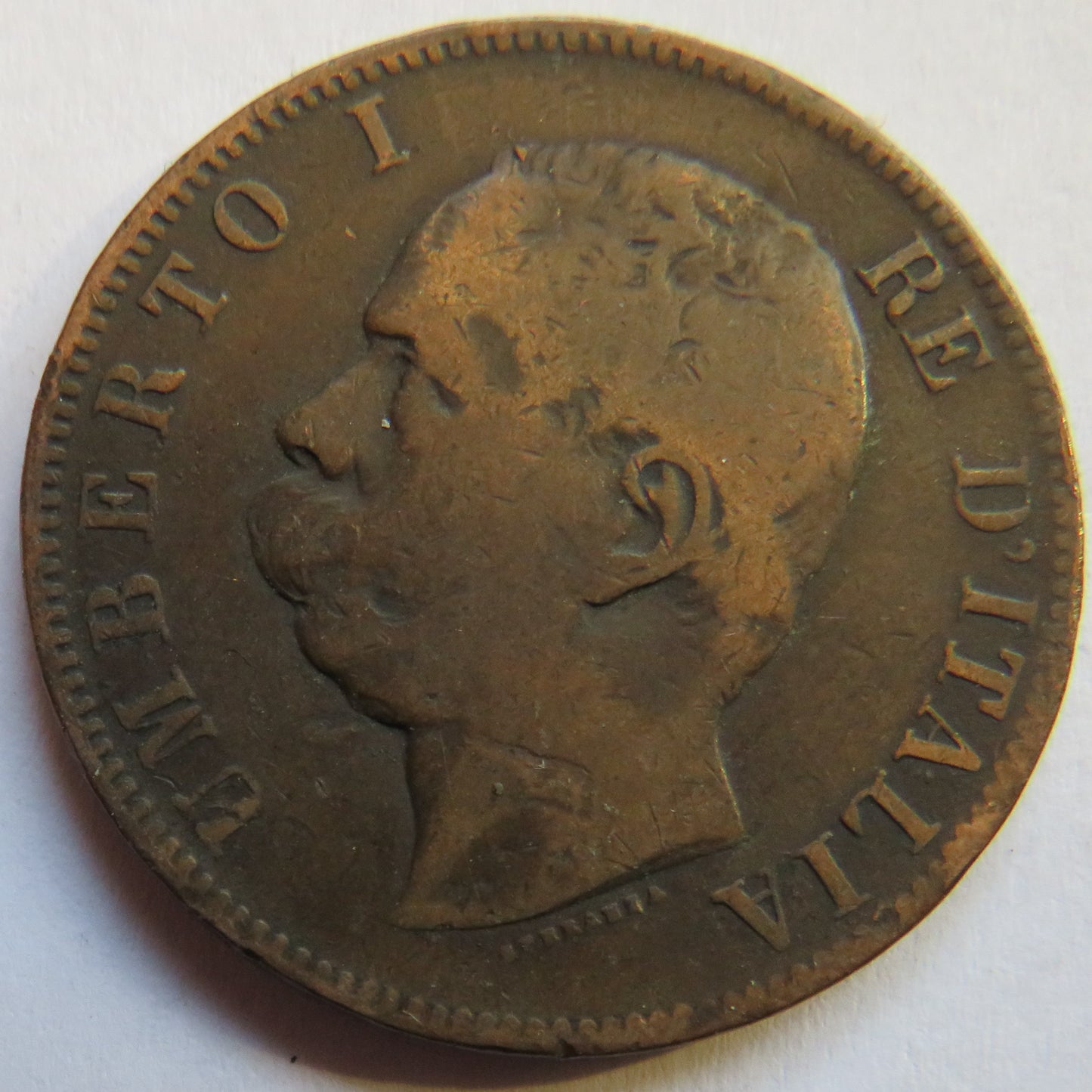 1893 B/I Italy 10 Centesimi Coin