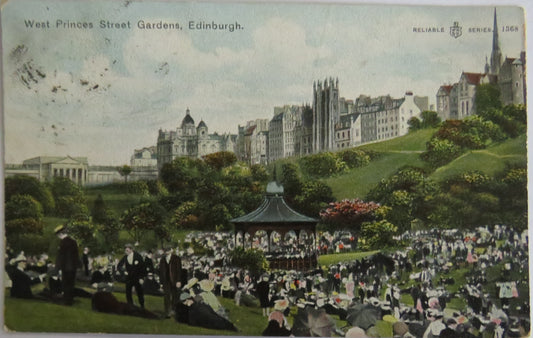 Vintage Postcard of West Princes Street Gardens, Edinburgh