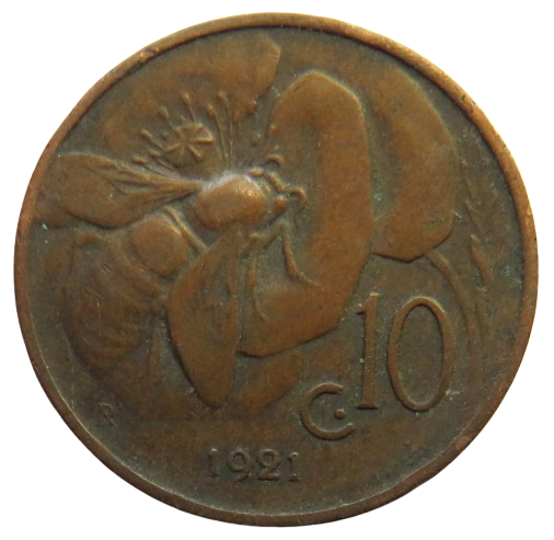 1921 Italy 10 Centesimi Coin