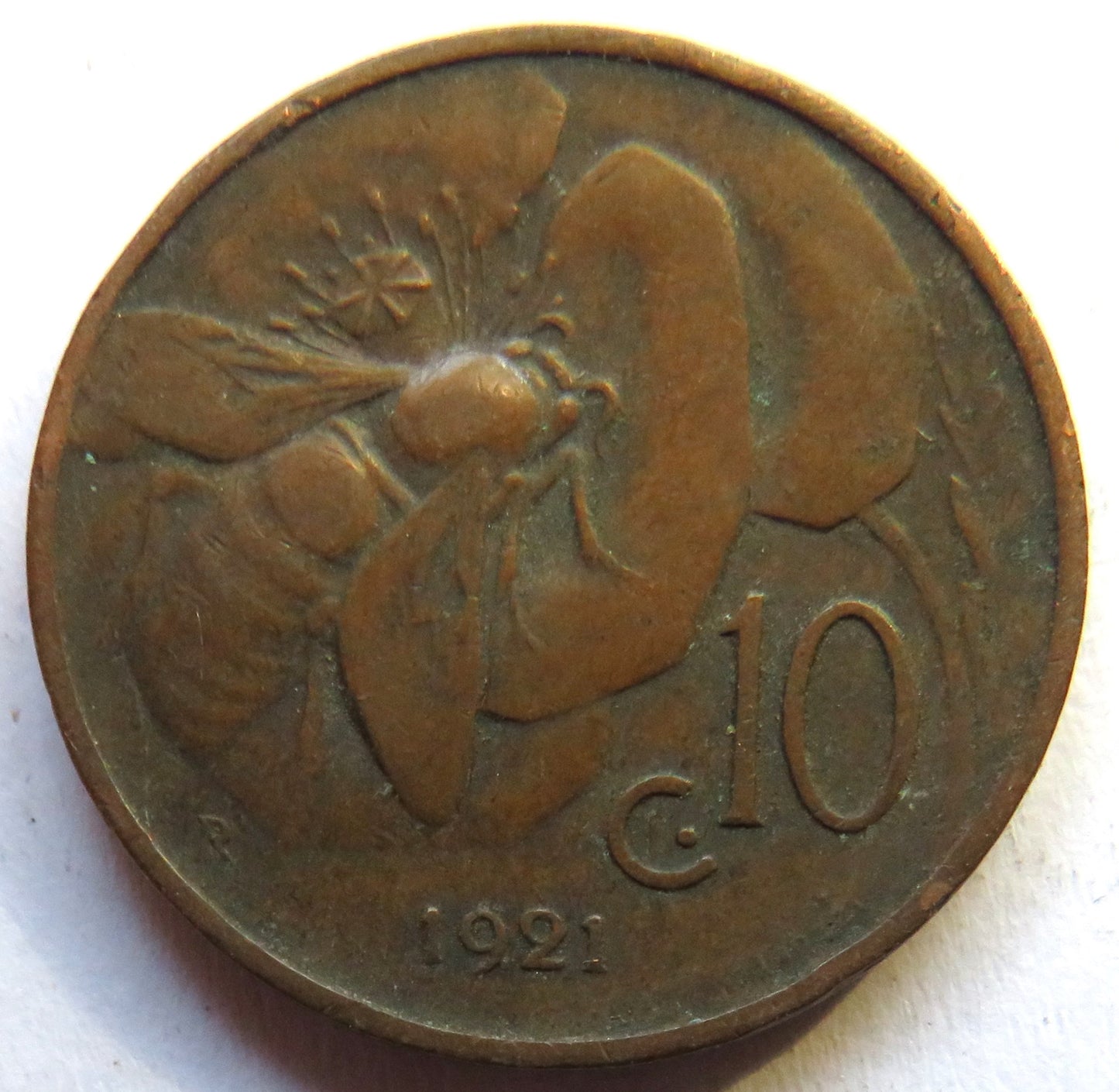 1921 Italy 10 Centesimi Coin