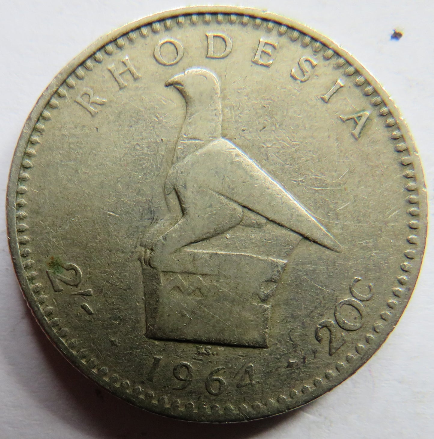 1964 Queen Elizabeth II Rhodesia 20 Cents / 2 Shilling Coin