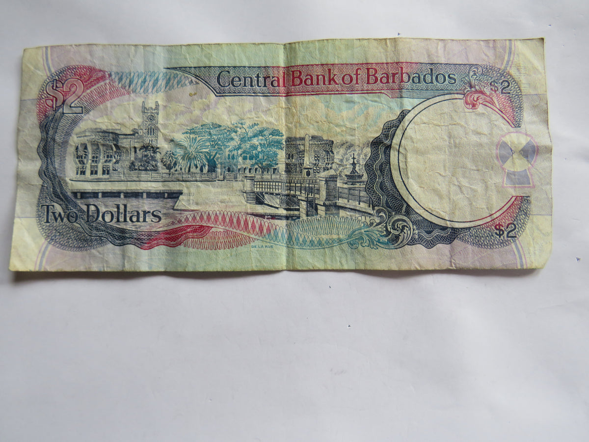 2007 Central Bank of Barbados $2 Dollars Banknote