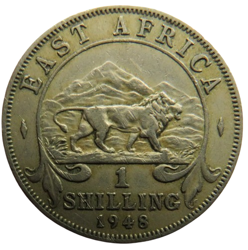 1948 King George VI East Africa One Shilling Coin