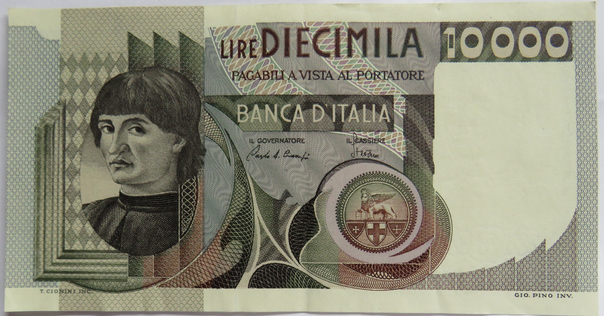 1982 Italy 10000 Lire Banknote