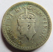 Load image into Gallery viewer, 1943 King George VI India Silver 1/4 Rupee Coin
