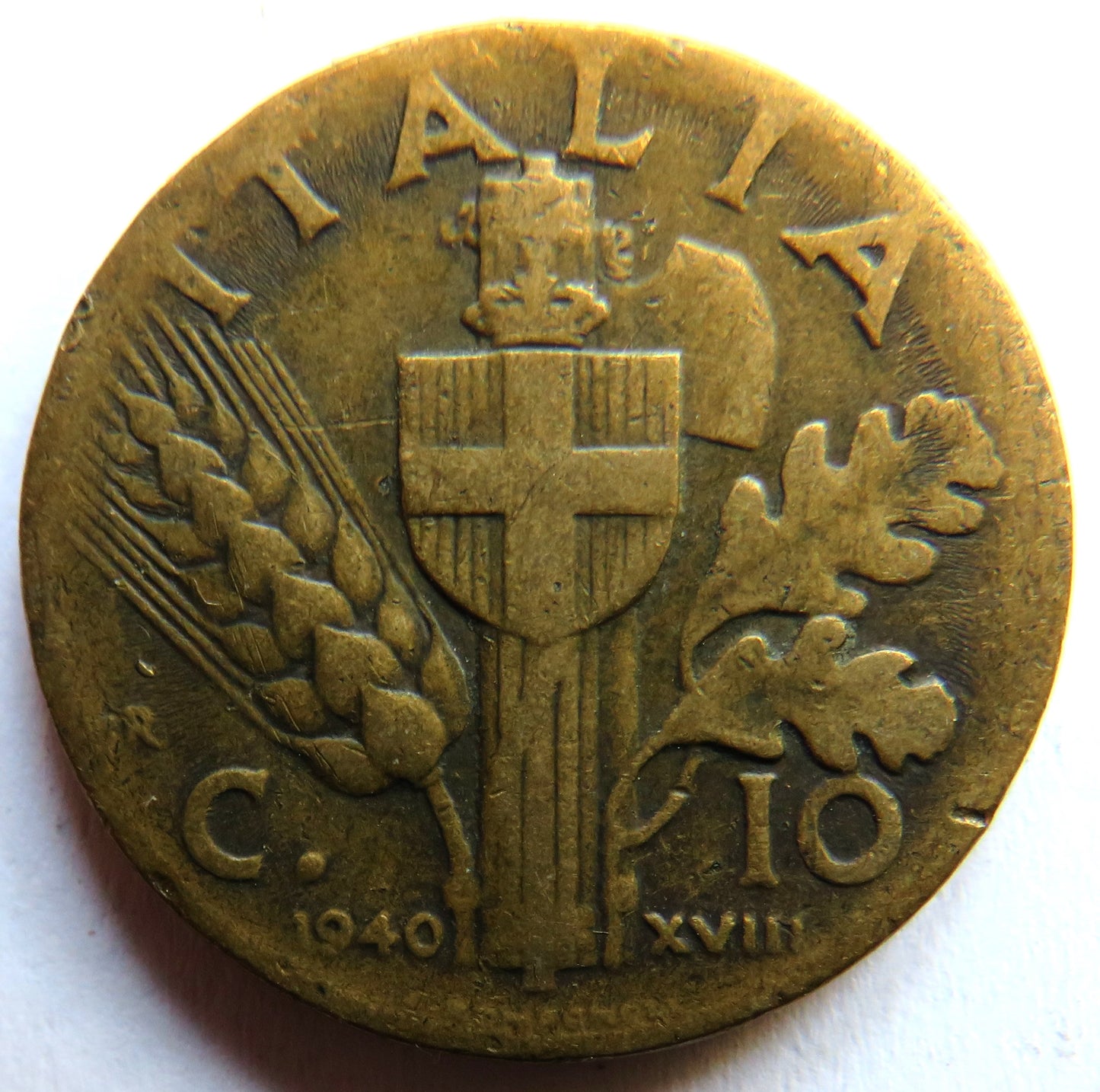 1940 Italy 10 Centesimi Coin