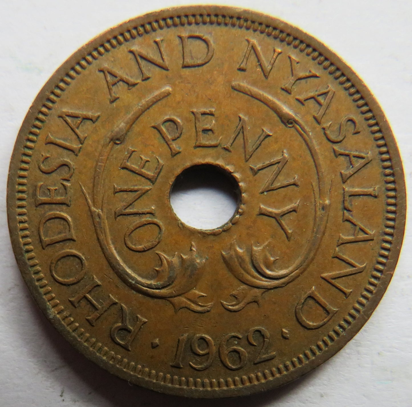 1962 Rhodesia and Nyasaland One Penny Coin