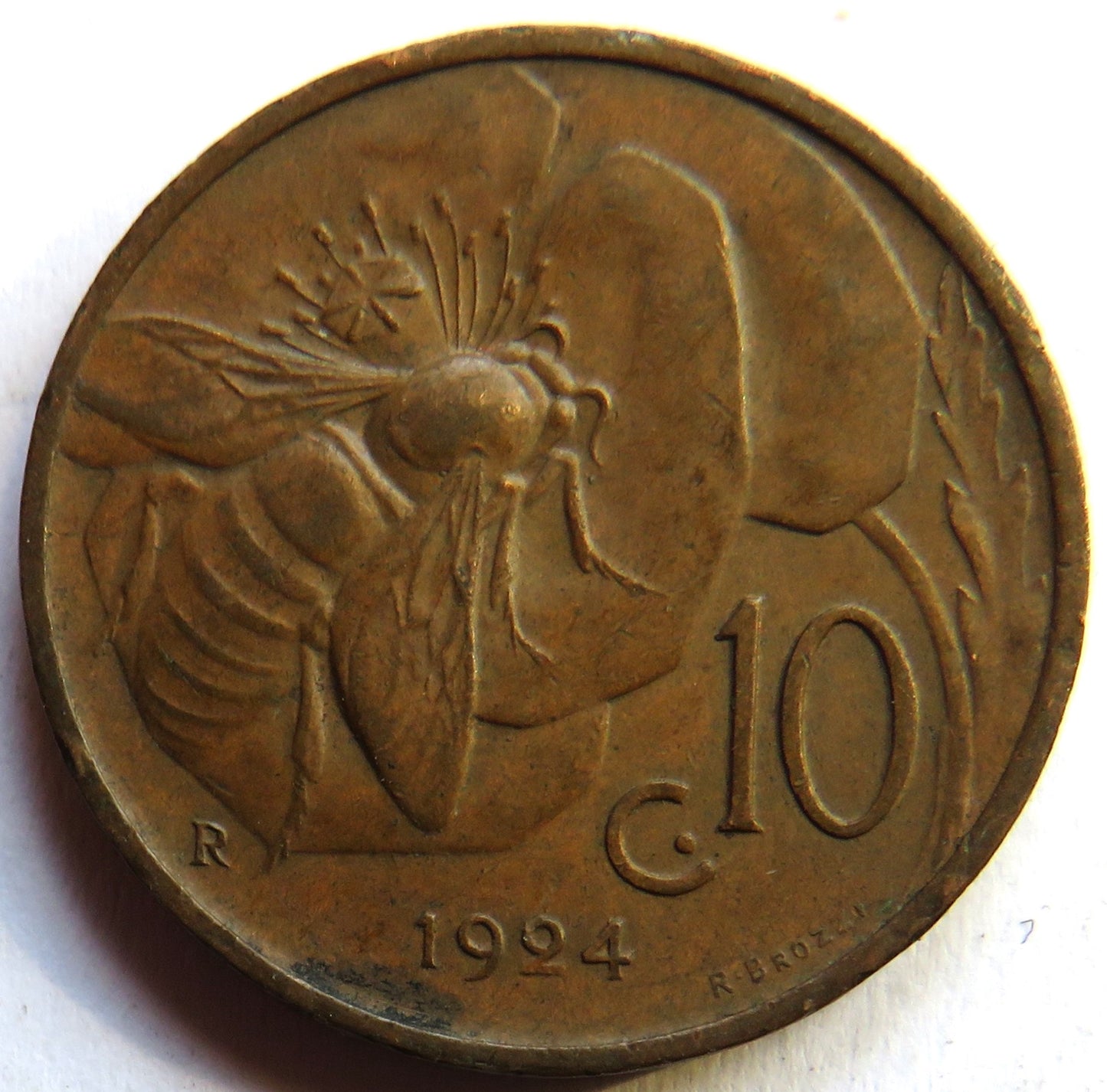 1924 Italy 10 Centesimi Coin
