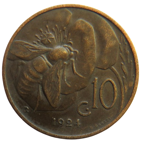 1924 Italy 10 Centesimi Coin